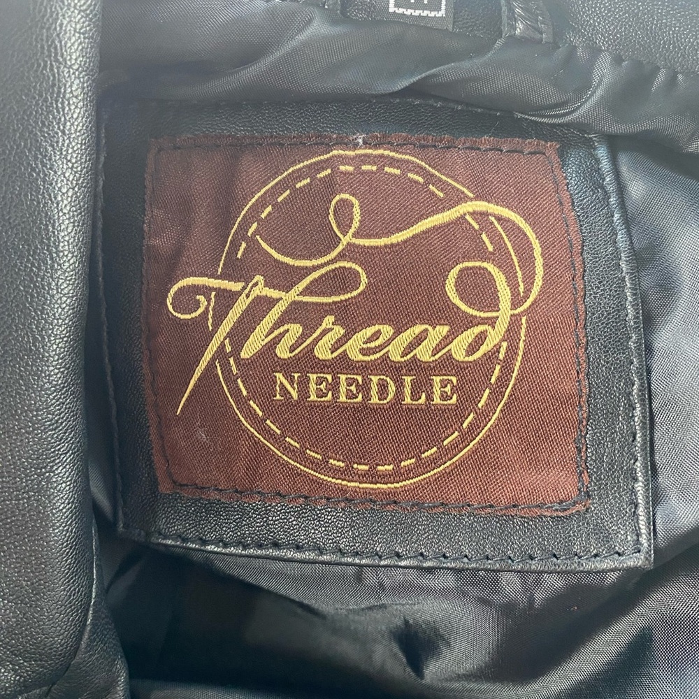 Needle & Thread Black Leather Jacket